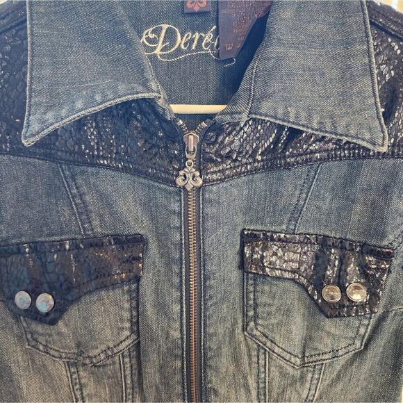 DEREON BEYONCE DENIUM ZIP UP JUMPSUIT SIZE LARGE - Picture 6 of 10